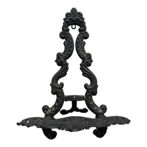 19th-Century Victorian-Style Ornate Cast Iron Tabletop Display Easel