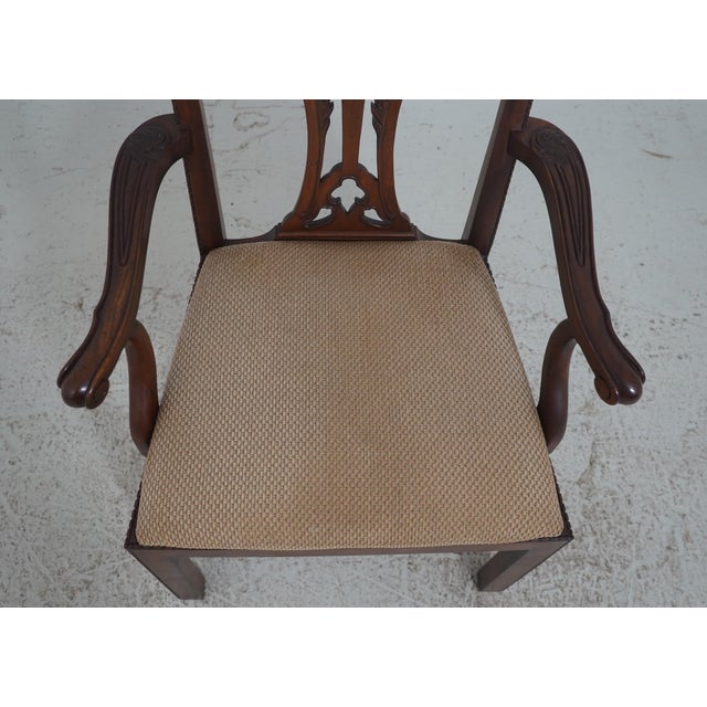 Set of 8 Henredon Chippendale Mahogany Dining Room Chairs For Sale - Image 9 of 18