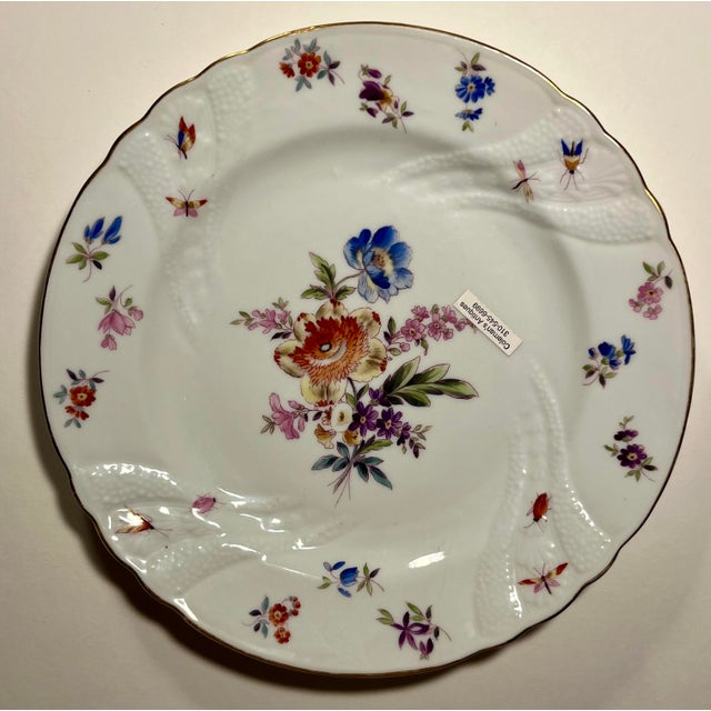 Traditional Antique Weimar Porzellan Hand Painted Floral Plates German Porcelain - Set of 6 For Sale - Image 3 of 10