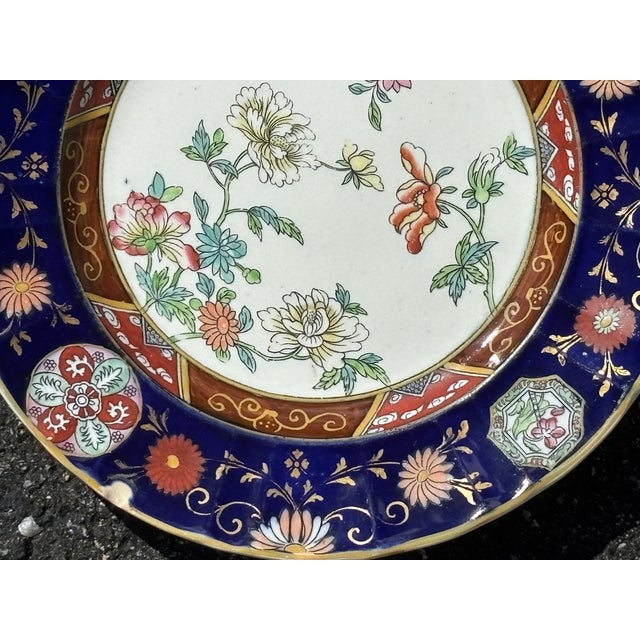 Original 19th C. Ironstone Chinoiserie Style Dinner Plates - Set of 11 For Sale - Image 11 of 11