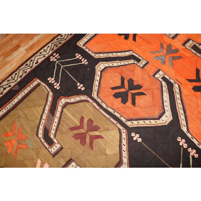 Mid 20th Century Gallery Size Vintage Zabihi Collection Turkish Kilim - 6'3" x 14'8" For Sale - Image 5 of 8