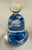Joe St. Clair Art Glass Bell Shaped Paperweight Blue Flowers Light and Navy Blue For Sale - Image 9 of 11