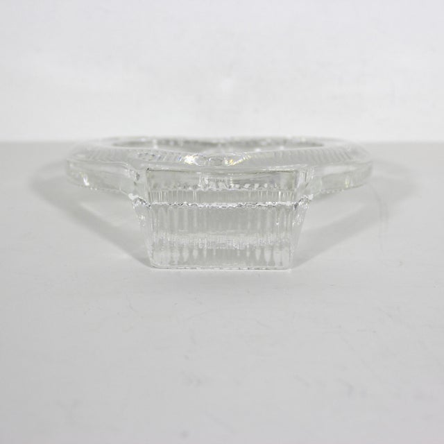 Mikasa Vintage Mikasa Glass Heart Picture Frame Footed or Standing With Ribbed Back For Sale - Image 4 of 9