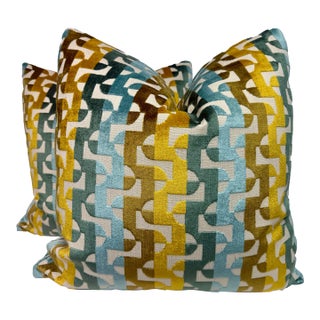 Camengo "Sevre" in Givre 22" Pillows-a Pair For Sale