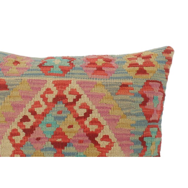 2000 - 2009 Shabby Chic Turkish Dennis Hand Woven Kilim Pillow For Sale - Image 5 of 8