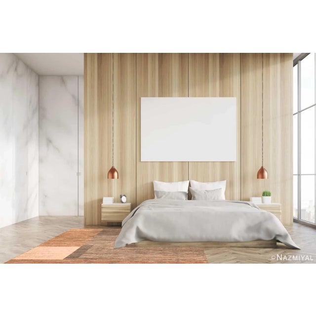 Charming Brown Modern Moroccan Rug, Country of Origin: Afghanistan, Circa date: Modern - This gorgeous warm color blocked...