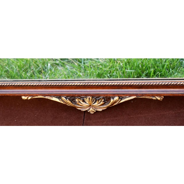Brown Antique Louis XVI Style Walnut Pier Wall Mirror Neoclassical Gilt Urn Crest For Sale - Image 8 of 18