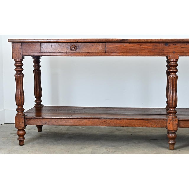 19th Century French 19th Century Solid Oak Drapery Table For Sale - Image 5 of 12
