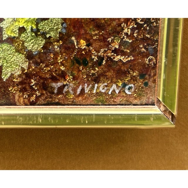 1960s Helen Trivigno - Forest Scene: Autumn Framed Enamel on Copper Art ...