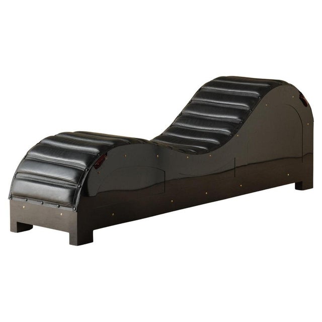 Brass and Leather Chaise Lounge by Mats Theselius, 1990s For Sale - Image 12 of 12