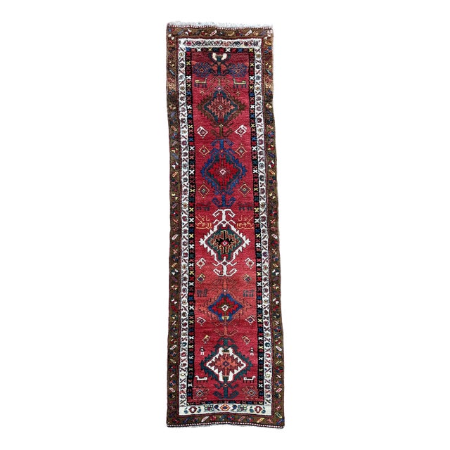 Antique Heriz Runner Rug in Wool, 1890s For Sale