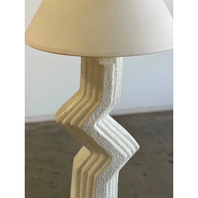 White 1980s Post Modern Zig Zag Lamp For Sale - Image 8 of 15