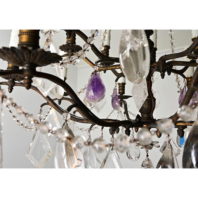 19th Century French Rock Crystal and Amethyst Chandelier For Sale - Image 10 of 16