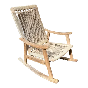 Mid-Century Rope Rocker in the Manner of Hans Wegner