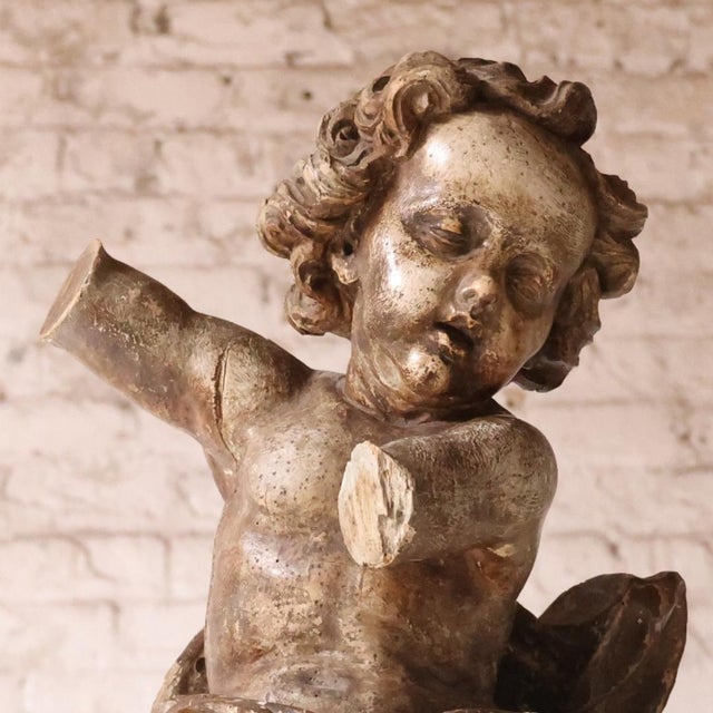 18th Century 18th Century French Cherub Statue For Sale - Image 5 of 5