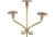 A unique pair of antique early 20th century brass three light candle holders, hand wrought with twisted stems, ornately...