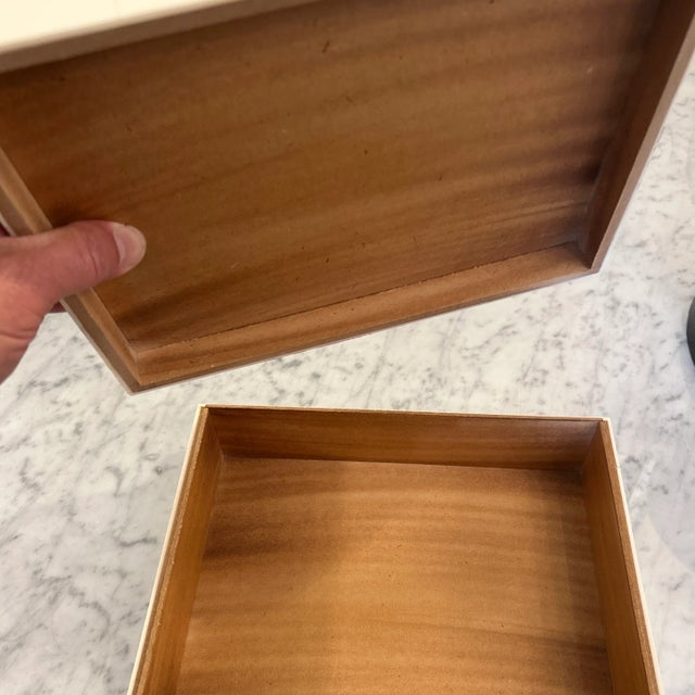 Wood Brown and Off-White Accessories Box For Sale - Image 7 of 8