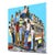 Abstract Social Distance #7 - Original Urban Abstract Figurative Mixed Media Painting on Canvas For Sale - Image 3 of 9