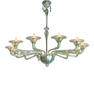 Murano Glass 12 Light Chandelier For Sale