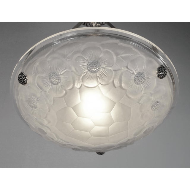 David Gueron Degue French Art Deco Pendant Light by Jamain & Degue 1930 France For Sale - Image 4 of 13