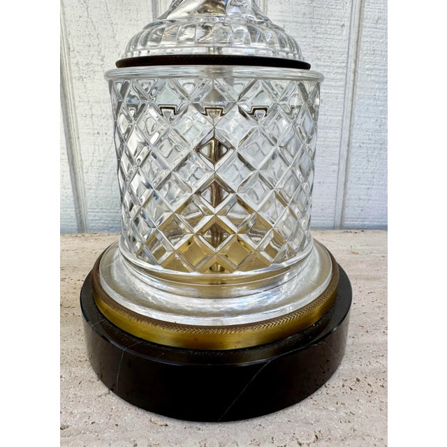 Late 20th Century Fine Glass and Brass Classic Paul Hanson Lamp in the Form and Style of Baccarat For Sale In West Palm - Image 6 of 10