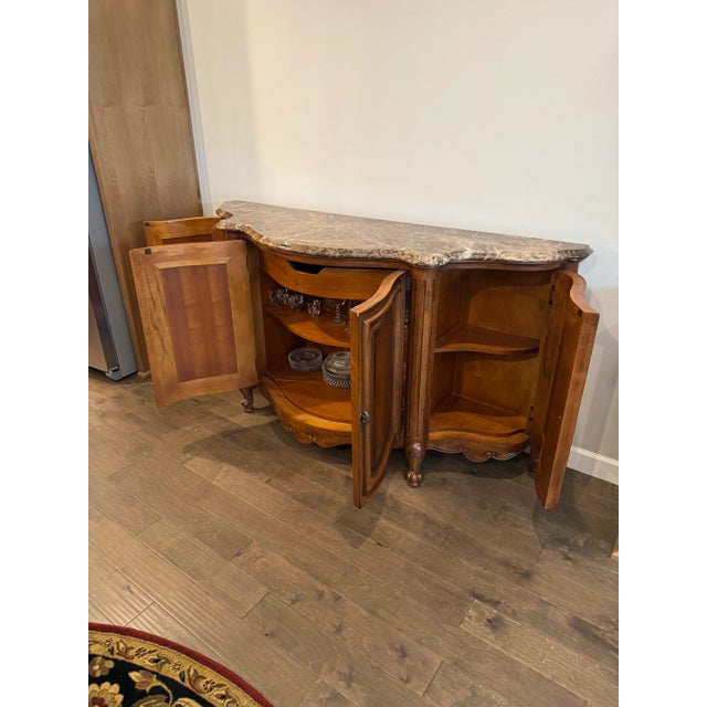 Stone Century Furniture Coeur De France Credenza With Marble Top For Sale - Image 7 of 9