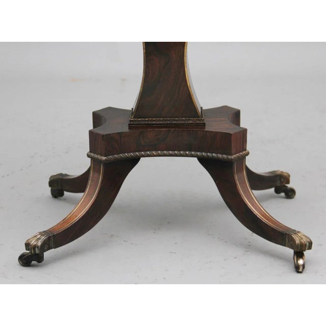 19th Century Rosewood and Brass Inlaid Worktable For Sale - Image 9 of 14