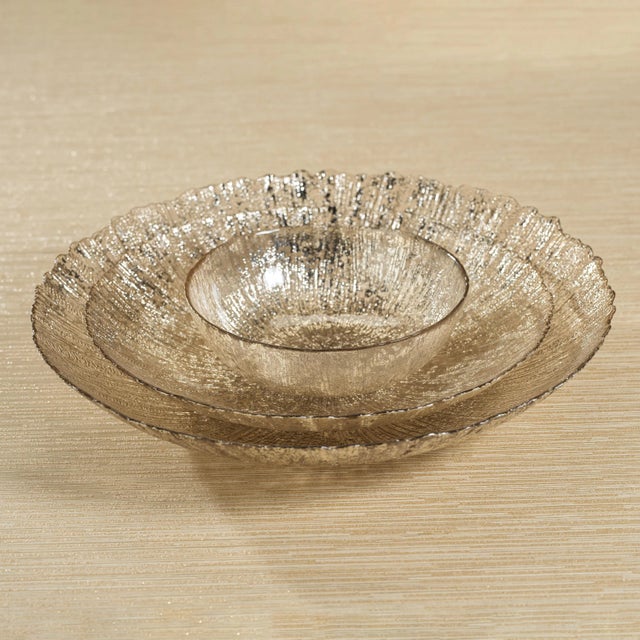 Contemporary Chiara Fusion Deep Glass Serving Bowls- Set of 6, Large For Sale - Image 3 of 3