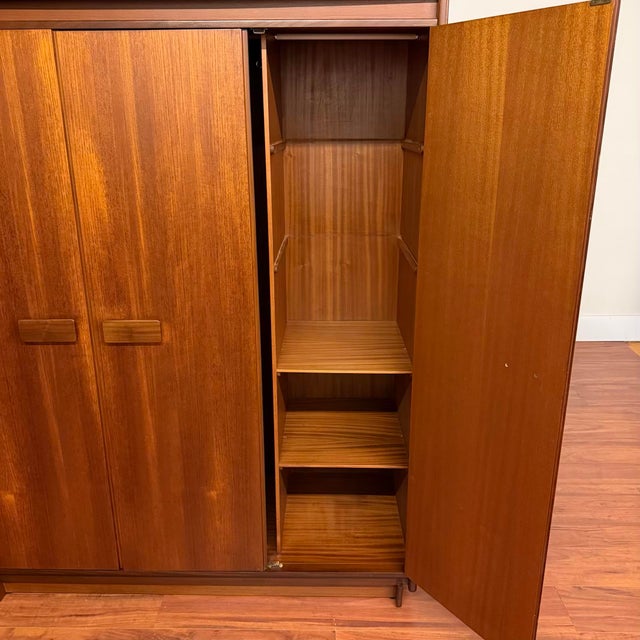 Mid 20th Century Mid-Century 3 Door Teak Wardrobe by White & Newton For Sale - Image 5 of 17
