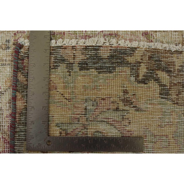 Tabriz Rug 6’3” X 10′ Pink Wool Vintage Distressed Hand-Knotted Carpet For Sale - Image 15 of 15
