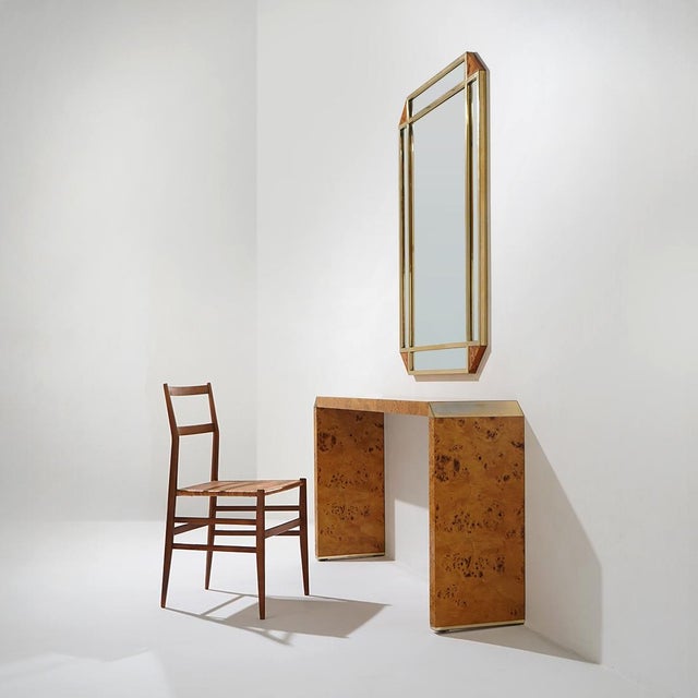 Console Table with Mirror in Briar Root by Mario Falcone for Fratelli Turri, 1970s, Set of 2 For Sale - Image 15 of 16
