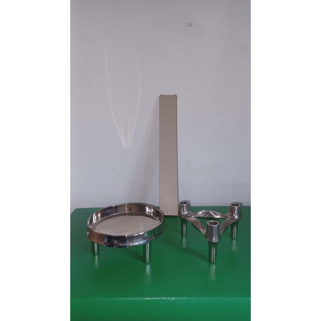Modular Candleholder and Bowl by Ceasar Stoffi and Fritz Nagel for BMF, 1970s, Set of 2 For Sale - Image 13 of 14