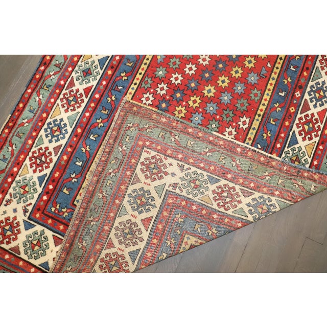 Red 19th Century Antique Zabihi Collection Colorful Talish Runner For Sale - Image 8 of 9