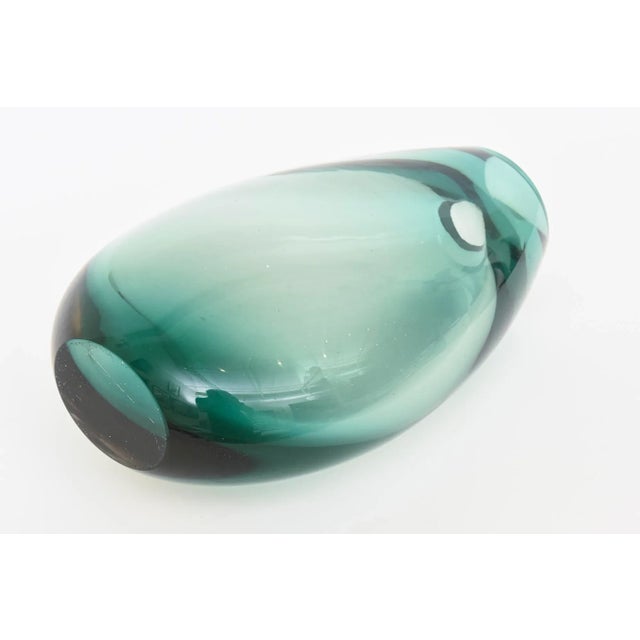 Teal Vintage Murano Antonio Da Ros for Cenedese Sommerso Sea Green and Peach Vase, 60's For Sale - Image 8 of 12