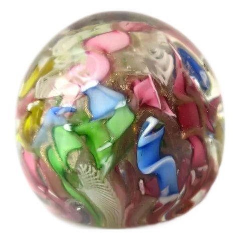 Italian Murano Art Glass Sphere Paperweight For Sale