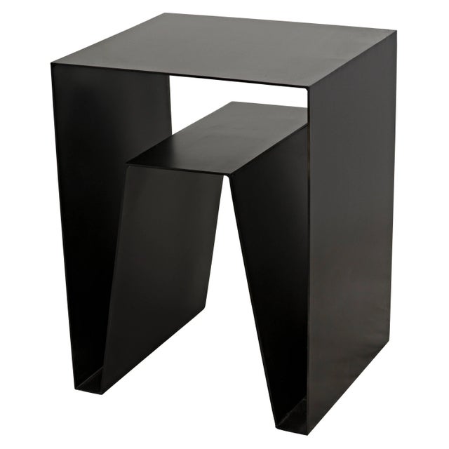 NOIR Quintin Side Table in Black Metal For Sale In Los Angeles - Image 6 of 8