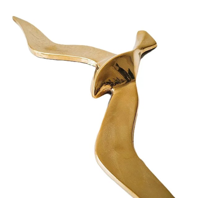 Metal Large Vintage Wall Hanger in Brass, 1950s, Set of 4 For Sale - Image 7 of 9