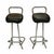 Chrome Bar Counter with Black and Green Glass, 1980s, Set of 3 For Sale - Image 3 of 7