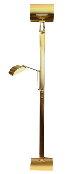 Brass Floor Lamp with Reading Arm, 1980s