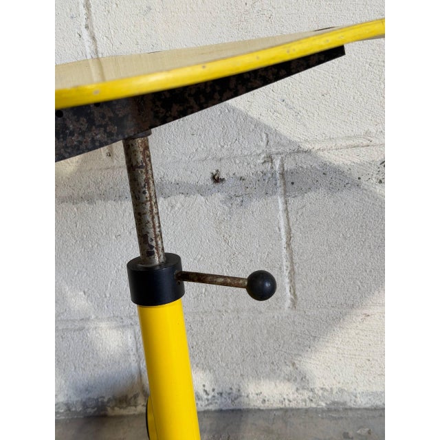 Yellow Plywood Office Swivel Chair With Metal Base Mid-Century Modern Vintage For Sale - Image 10 of 11