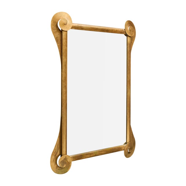 Modern Modernist, Italian Brass Vintage Console and Mirror, Gold Leafed For Sale - Image 3 of 9