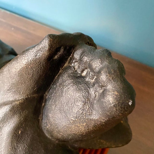 Laughing Baby Buddha Statue W/ Bamboo Mat Cast Resin & Fiberglass For Sale - Image 13 of 13