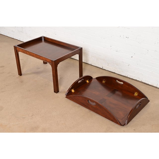 Baker Furniture Chippendale Mahogany Butler's Coffee Table For Sale - Image 9 of 15