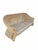 Wood Vintage Coastal Wicker Sofa With Channel-Tufted Cranberry Cushions For Sale - Image 7 of 10