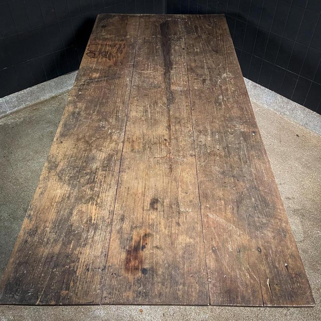 Industrial Industrial Dining Table in Teak For Sale - Image 3 of 11