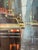 Blue Vintage New York City Street Cityscape - Times Square & Taxis Painting, 1992 For Sale - Image 8 of 12