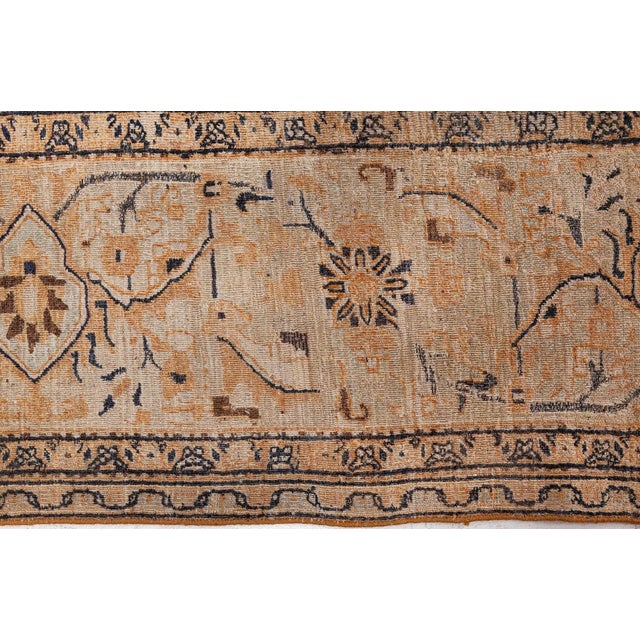 Authentic 19th Century Persian Meshad Handmade Wool Carpet For Sale In New York - Image 6 of 8