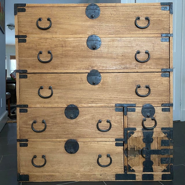 Tan 19th Century Japanese Tansu Chest For Sale - Image 8 of 8