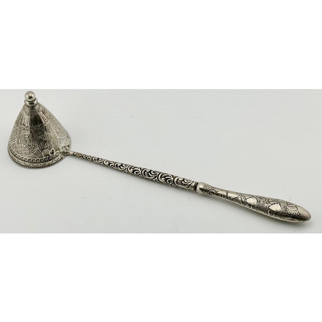 Metal Early 20th Century Interesting Hand Made Repurposed Antique Sterling Items Created Candle Snuffer - One of a Kind For Sale - Image 7 of 18