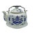 Vintage Blue & White Hand Painted Ceramic Tea Kettle For Sale - Image 4 of 4